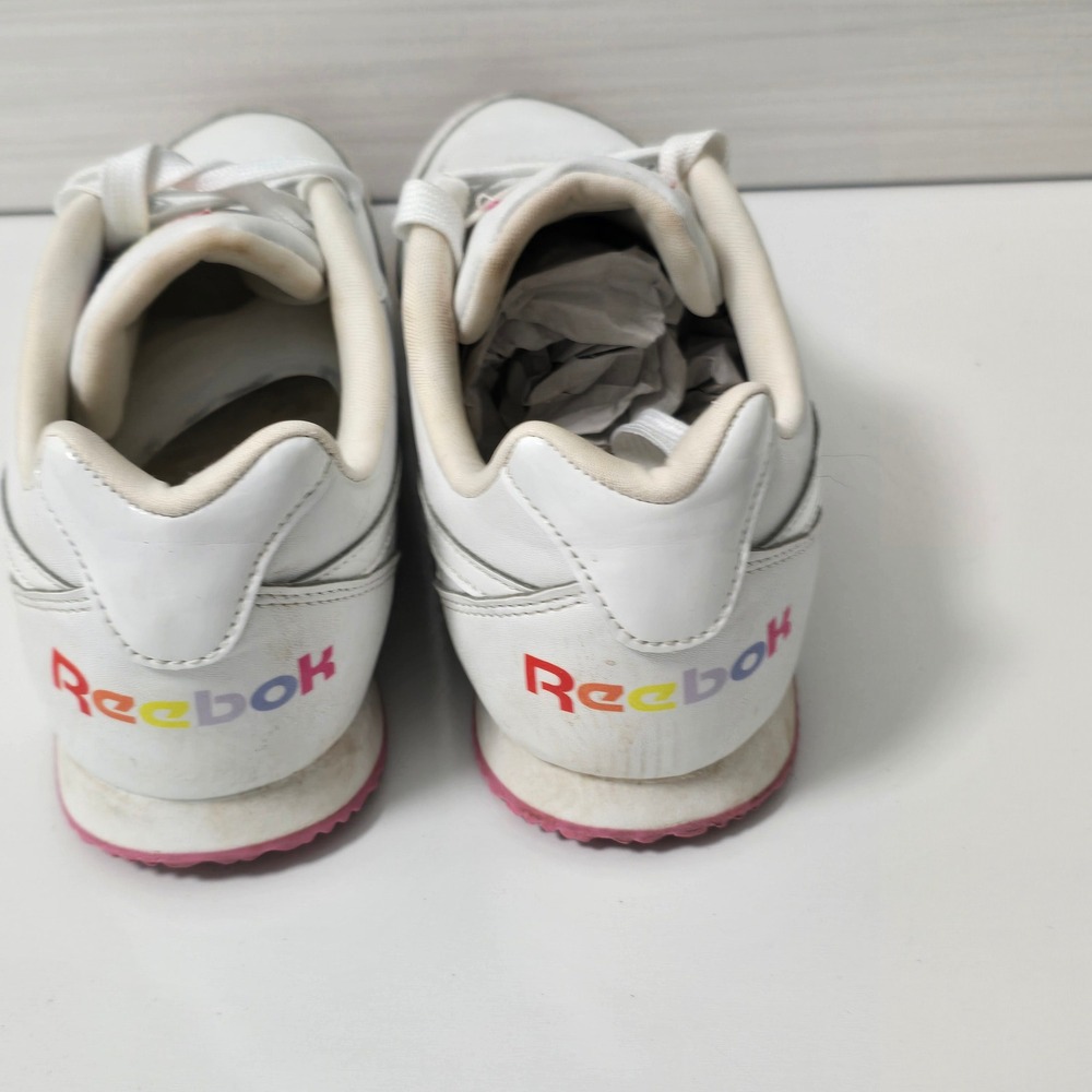 Reebok Royal Classic Jogger 2 White Rainbow Sneakers Womens Size 6 Gym Workout - Picture 3 of 6